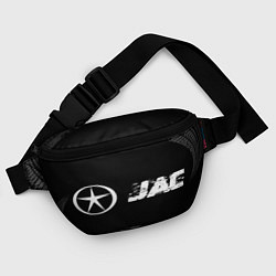 Поясная сумка JAC speed на темном фоне со следами шин: надпись и, цвет: 3D-принт — фото 2