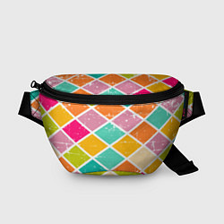 Поясная сумка Весёлые ромбики, цвет: 3D-принт