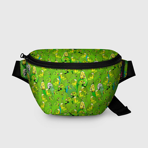Поясная сумка Зеленые волнистые попугайчики / 3D-принт – фото 1
