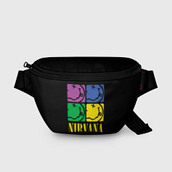 Поясная сумка NIRVANA - смайлы, цвет: 3D-принт
