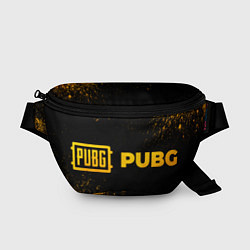 Поясная сумка PUBG - gold gradient: надпись и символ, цвет: 3D-принт