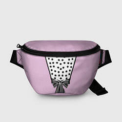 Поясная сумка Костюм Барби: черный горох с полосатым бантом, цвет: 3D-принт