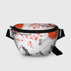 Поясная сумка Цветущая сакура и солнце - Япония, цвет: 3D-принт