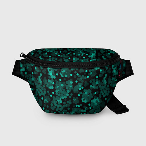 Поясная сумка Бирюзовые с зеленым конфетти / 3D-принт – фото 1