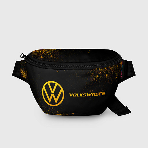 Поясная сумка Volkswagen - gold gradient: надпись и символ / 3D-принт – фото 1