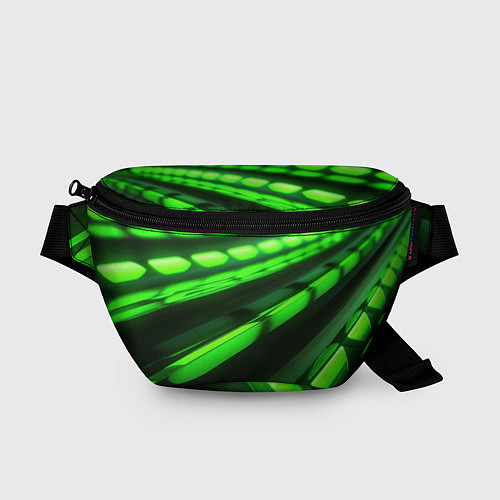 Поясная сумка Green neon abstract / 3D-принт – фото 1