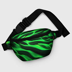 Поясная сумка Зелено-черный абстрактный фон, цвет: 3D-принт — фото 2