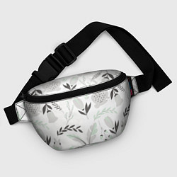 Поясная сумка Зайцы и растения паттерн, цвет: 3D-принт — фото 2