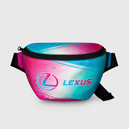 Поясная сумка Lexus neon gradient style: надпись и символ / 3D-принт – фото 1