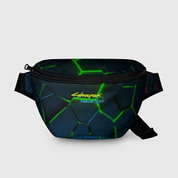 Поясная сумка Cyberpunk 2077 phantom liberty green neon, цвет: 3D-принт