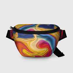 Поясная сумка Цветная волна, цвет: 3D-принт