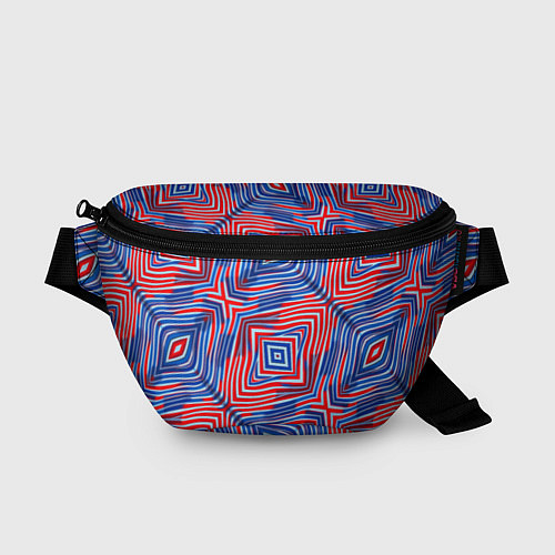 Поясная сумка Красно-синие абстрактные полосы / 3D-принт – фото 1