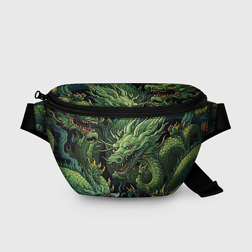 Поясная сумка Зеленые драконы: арт нейросети / 3D-принт – фото 1