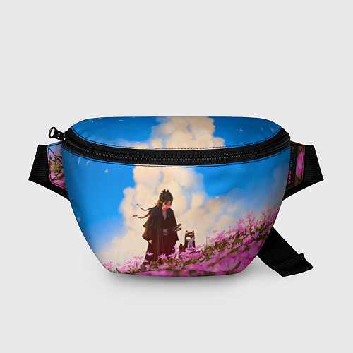 Поясная сумка Девушка самурай и сиба ину / 3D-принт – фото 1