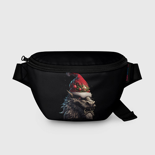 Поясная сумка Дракон в шапке Санта Клауса: арт нейросети / 3D-принт – фото 1