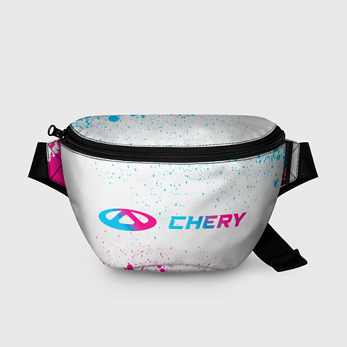 Поясная сумка Chery neon gradient style: надпись и символ / 3D-принт – фото 1