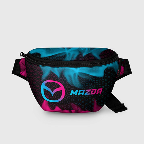 Поясная сумка Mazda - neon gradient: надпись и символ / 3D-принт – фото 1