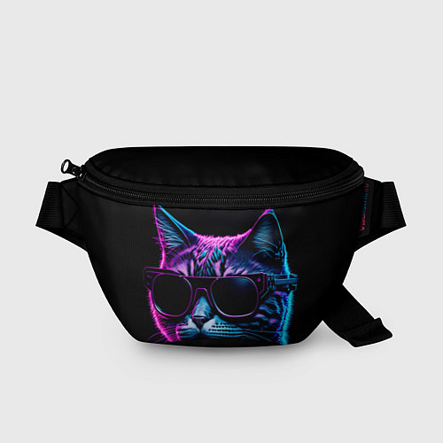 Поясная сумка Неоновый котик в очках / 3D-принт – фото 1
