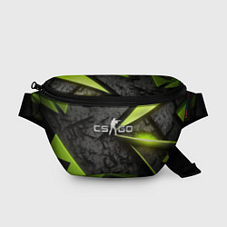 Поясная сумка CS GO green black abstract, цвет: 3D-принт
