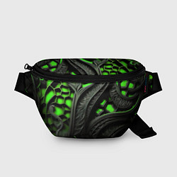Поясная сумка Green black abstract, цвет: 3D-принт