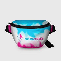 Поясная сумка No Mans Sky neon gradient style: надпись и символ