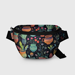 Поясная сумка Паттерн из цветочных горшков, цвет: 3D-принт