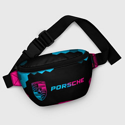 Поясная сумка Porsche - neon gradient: надпись и символ, цвет: 3D-принт — фото 2