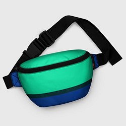 Поясная сумка Двухцветный зелёный и синий, цвет: 3D-принт — фото 2