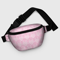 Поясная сумка Розовое кружево сердечки, цвет: 3D-принт — фото 2