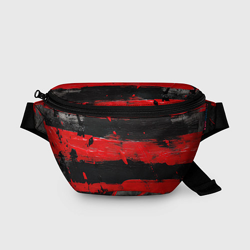 Поясная сумка Текстура краски красные полосы / 3D-принт – фото 1