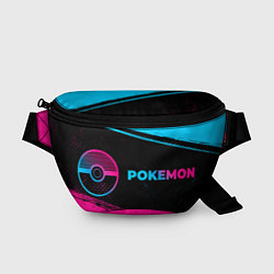 Поясная сумка Pokemon - neon gradient: надпись и символ, цвет: 3D-принт