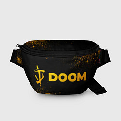 Поясная сумка Doom - gold gradient: надпись и символ, цвет: 3D-принт