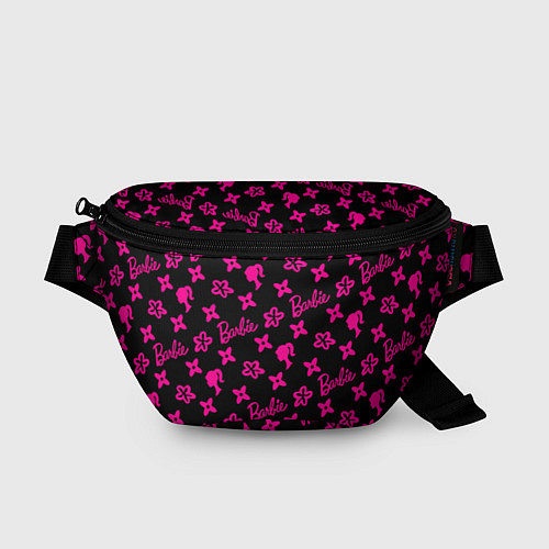 Поясная сумка Барби паттерн черно-розовый / 3D-принт – фото 1
