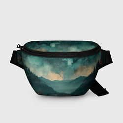 Поясная сумка Космическая ночь в горах, цвет: 3D-принт