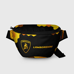 Поясная сумка Lamborghini - gold gradient: надпись и символ, цвет: 3D-принт