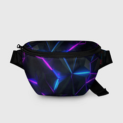 Поясная сумка Синий и фиолетовый неон, цвет: 3D-принт