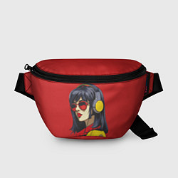 Поясная сумка Девушка в красных очках, цвет: 3D-принт