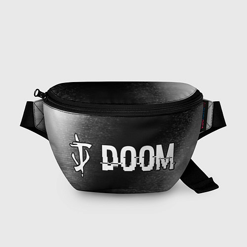 Поясная сумка Doom glitch на темном фоне: надпись и символ / 3D-принт – фото 1