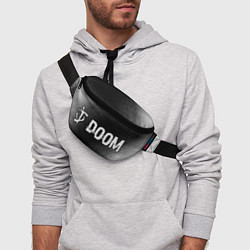 Поясная сумка Doom glitch на темном фоне: надпись и символ, цвет: 3D-принт — фото 2