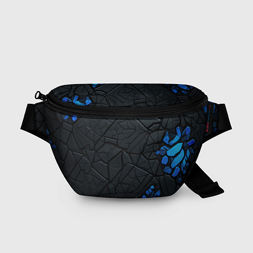 Поясная сумка Черные плиты с синими вставками / 3D-принт – фото 1