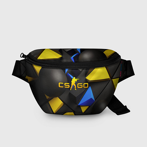 Поясная сумка CSGO blue yellow abstract / 3D-принт – фото 1