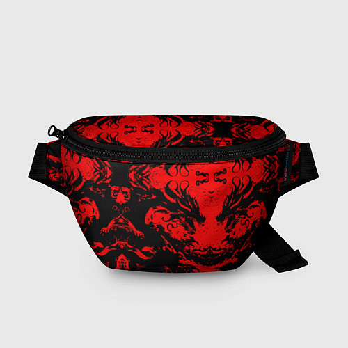 Поясная сумка Черный дракон на красном небе / 3D-принт – фото 1
