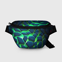 Поясная сумка Разломленные зеленые плиты, цвет: 3D-принт