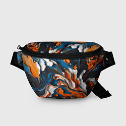 Поясная сумка Акриловые краски - оранжевые, цвет: 3D-принт