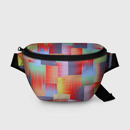Поясная сумка Веселая разноцветная клетка / 3D-принт – фото 1