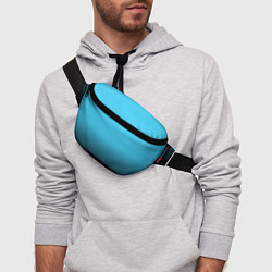 Поясная сумка Градиент чёрно-голубой, цвет: 3D-принт — фото 2
