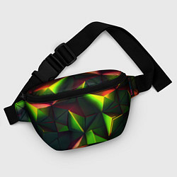 Поясная сумка Объемные зеленые треугольники, цвет: 3D-принт — фото 2