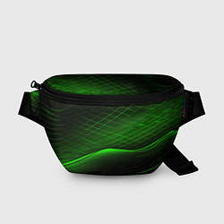 Поясная сумка Green lines black backgrouns, цвет: 3D-принт
