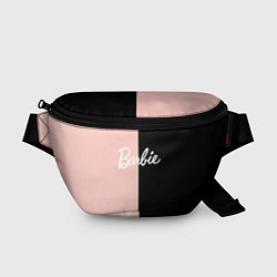 Поясная сумка Барби - сплит нежно-персикового и черного, цвет: 3D-принт