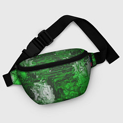 Поясная сумка Киберпанк заражение зелёное, цвет: 3D-принт — фото 2